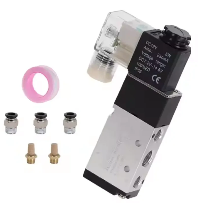 Pnömatik Solenoid Valf 5 Yolu 2- Konum Kontrol Havası 12V 24V
